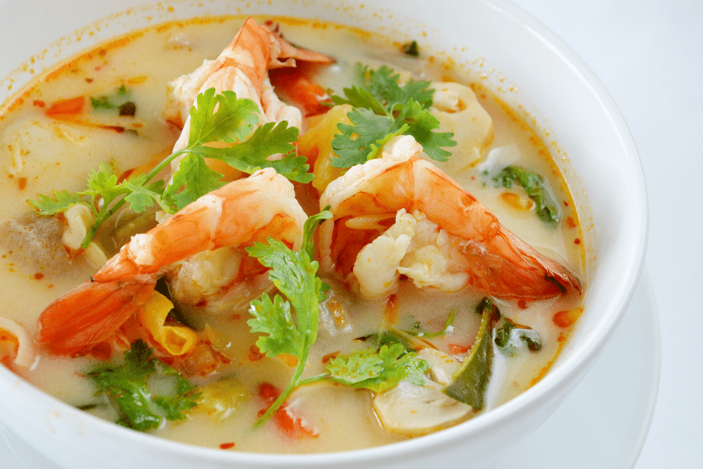 Photo of the Seafood Coconut Soup in a bowl
